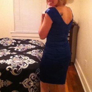 Blue Satin Dress